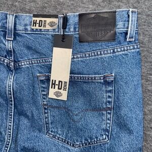 Harley Davidson Mens Relaxed Fit Jeans Blue Motorcycle Denim 44x30 NEW